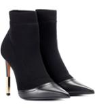 Balmain Aurore Leather-trimmed Ankle Boots