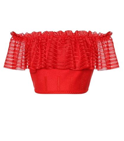 Alexander Mcqueen Off-the-shoulder Crop Top