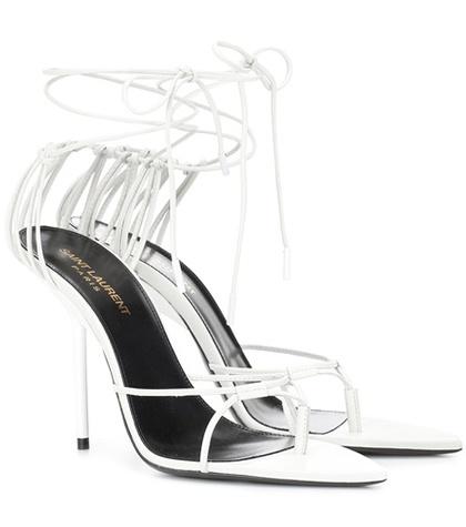 Saint Laurent Inez Leather Sandals