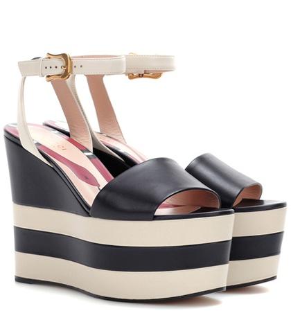 Giamba Leather Platform Sandals