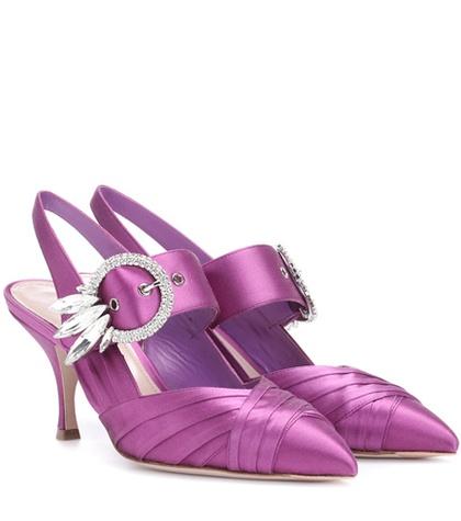 Loewe Embellished Satin Pumps