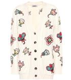 Valentino Floral-embroidered Wool Cardigan