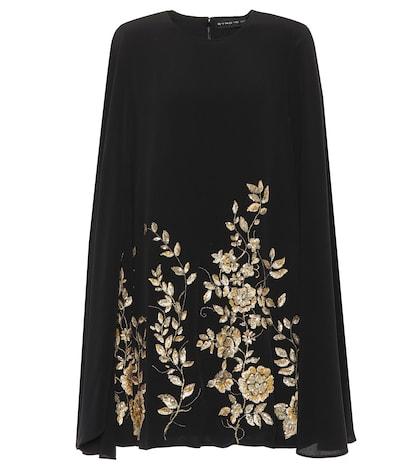 Etro Embellished Silk Cape Minidress