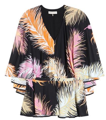 Emilio Pucci Printed Silk-blend Jersey Cape Blouse