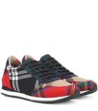 Burberry Amelia Tartan Wool Sneakers