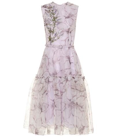 Costarellos Floral-embroidered Gown