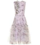 Costarellos Floral-embroidered Gown