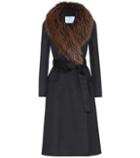 Prada Fur-trimmed Wool-blend Coat