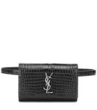 Saint Laurent Kate Croc-effect Leather Belt Bag