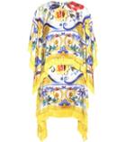 Dolce & Gabbana Tassel-trimmed Printed Silk Dress