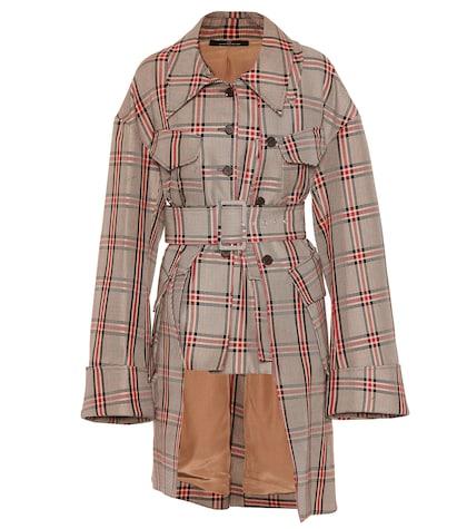 Rokh Checked Cotton-blend Coat