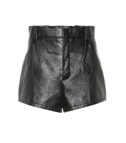 Saint Laurent High-waisted Leather Shorts