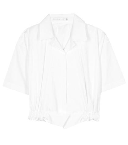 Victoria Beckham Cropped Cotton Blouse