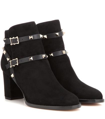 Valentino Valentino Garavani Rockstud Suede Ankle Boots