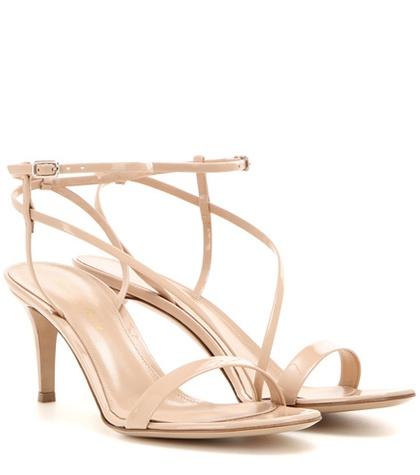 Gianvito Rossi Carlyle Mid Patent Leather Sandals