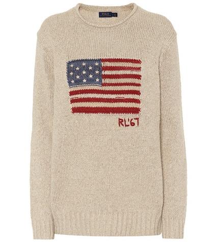 Polo Ralph Lauren Flag Cotton And Linen-blend Sweater