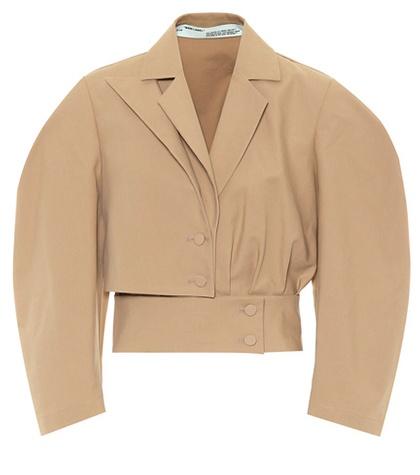 Off-white Cropped Cotton Jacket