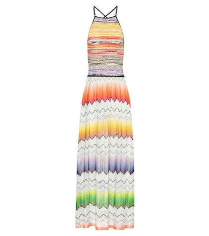 Roberto Cavalli Striped Crochet Dress