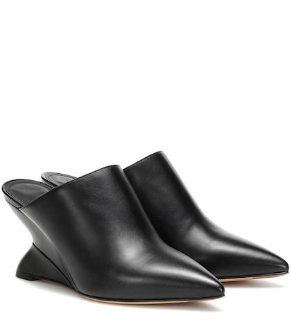 Salvatore Ferragamo F Wedge Leather Mules