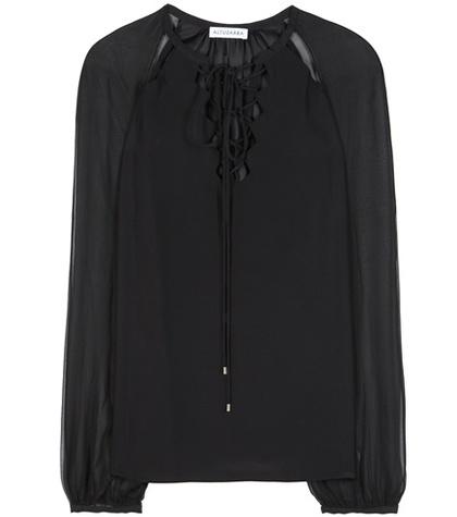 Altuzarra Benny Lace-up Silk Blouse