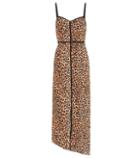 Saint Laurent Abir Leopard-printed Slip Dress