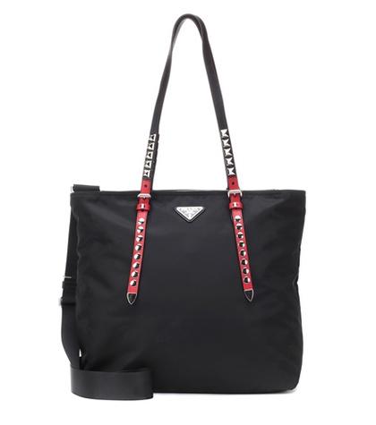 Prada Embellished Nylon Shopper