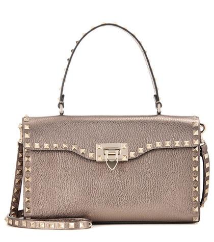 Valentino Valentino Garavani Rockstud Metallic Leather Shoulder Bag