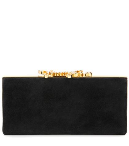 Jimmy Choo Celeste Crystal-embellished Suede Clutch
