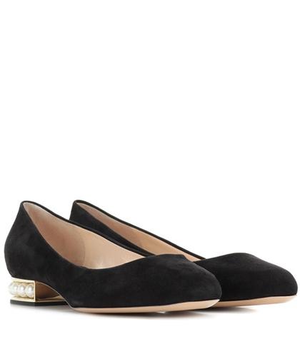 Redvalentino Casati Pearl Embellished Suede Ballerinas