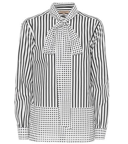 Burberry Striped And Polka-dot Cotton Shirt