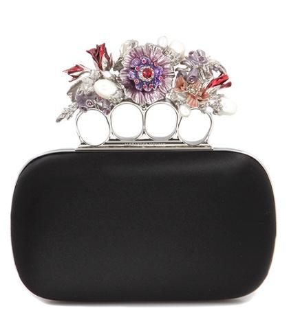 Francesco Russo Knuckle Short Embellished Silk-satin Box Clutch