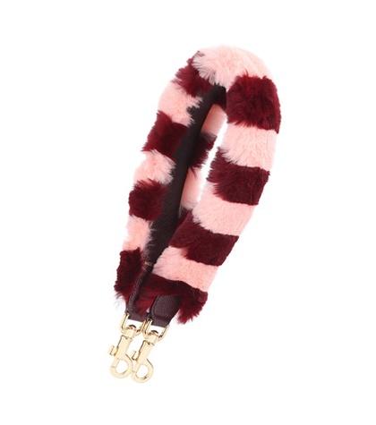 Dolce & Gabbana Striped Fur And Leather Bag Strap
