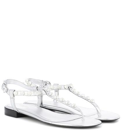 Fendi Giant Stud Leather Sandals