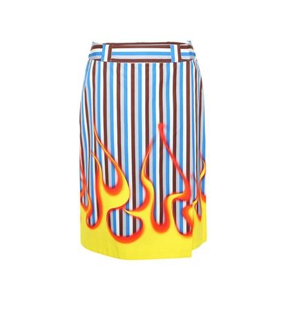 Prada Striped Cotton Skirt