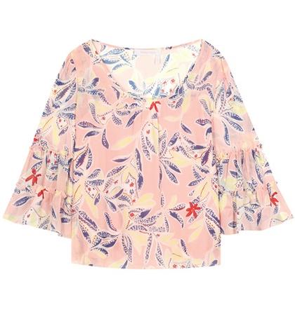 See By Chlo Printed Silk Top