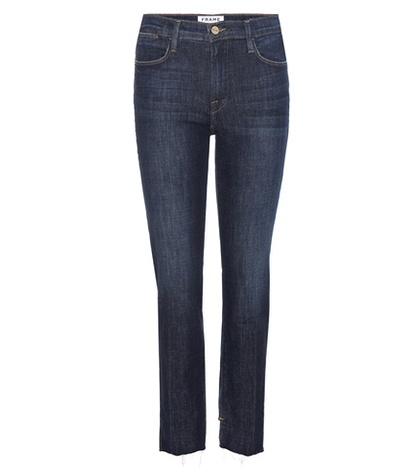Frame Le High Straight Reverse Raw Stagger Jeans