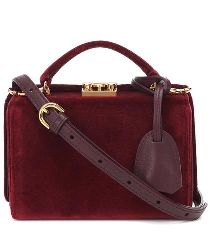Mark Cross Grace Mini Box Velvet Shoulder Bag