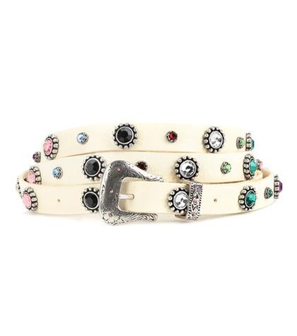 Dodo Bar Or Crystal-embellished Leather Belt