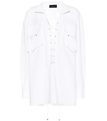 Alexandre Vauthier Embellished Oversized Cotton Shirt
