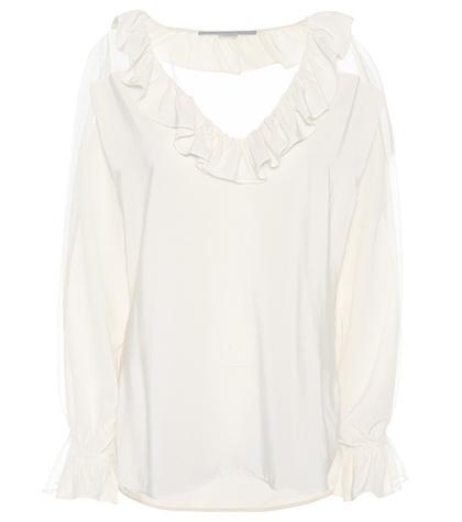Stella Mccartney Ruffle-trimmed Silk Blouse