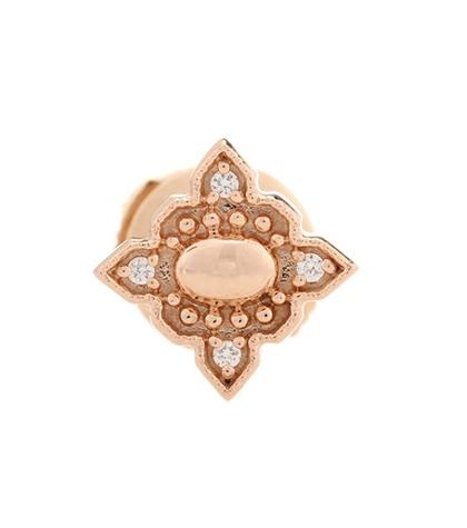 Equipment Button 18kt Yellow Gold And Diamond Earring