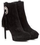 Saint Laurent Janis 80 Concho Suede Ankle Boots