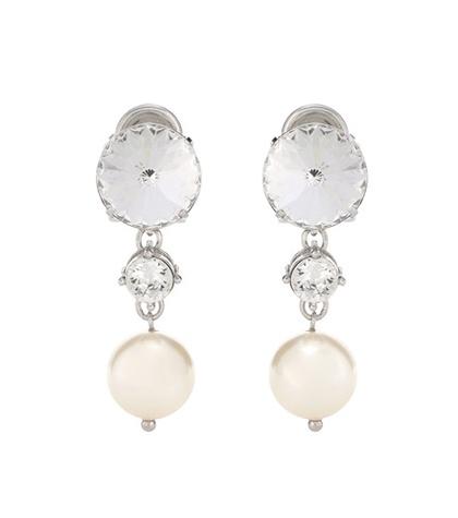 Jil Sander Crystal-embellished Clip-on Earrings