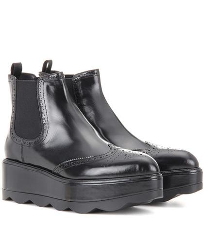 Tory Burch Brogue Leather Ankle Boots