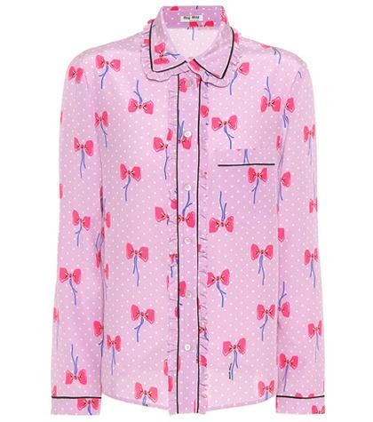 Miu Miu Printed Silk Shirt