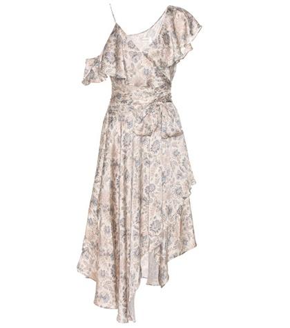 Balenciaga Stranded Wrap Printed Silk Midi Dress