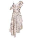 Balenciaga Stranded Wrap Printed Silk Midi Dress