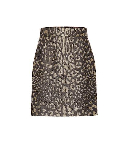 Dolce & Gabbana Leopard-print Brocade Miniskirt