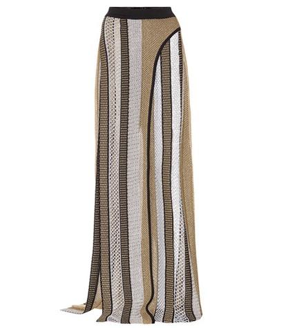 Balmain Knitted Wide Leg Pants With Front Slits