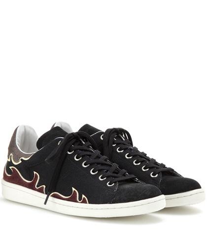 Isabel Marant Gilly Leather-trimmed Canvas Sneakers